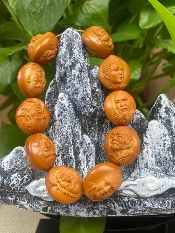 裕德隆，2.1双面十八罗汉橄榄核雕手串