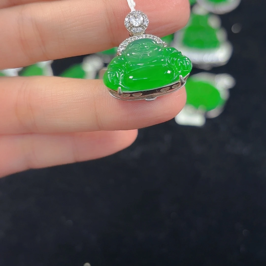 翡翠银S925镶嵌吊坠(不含链)