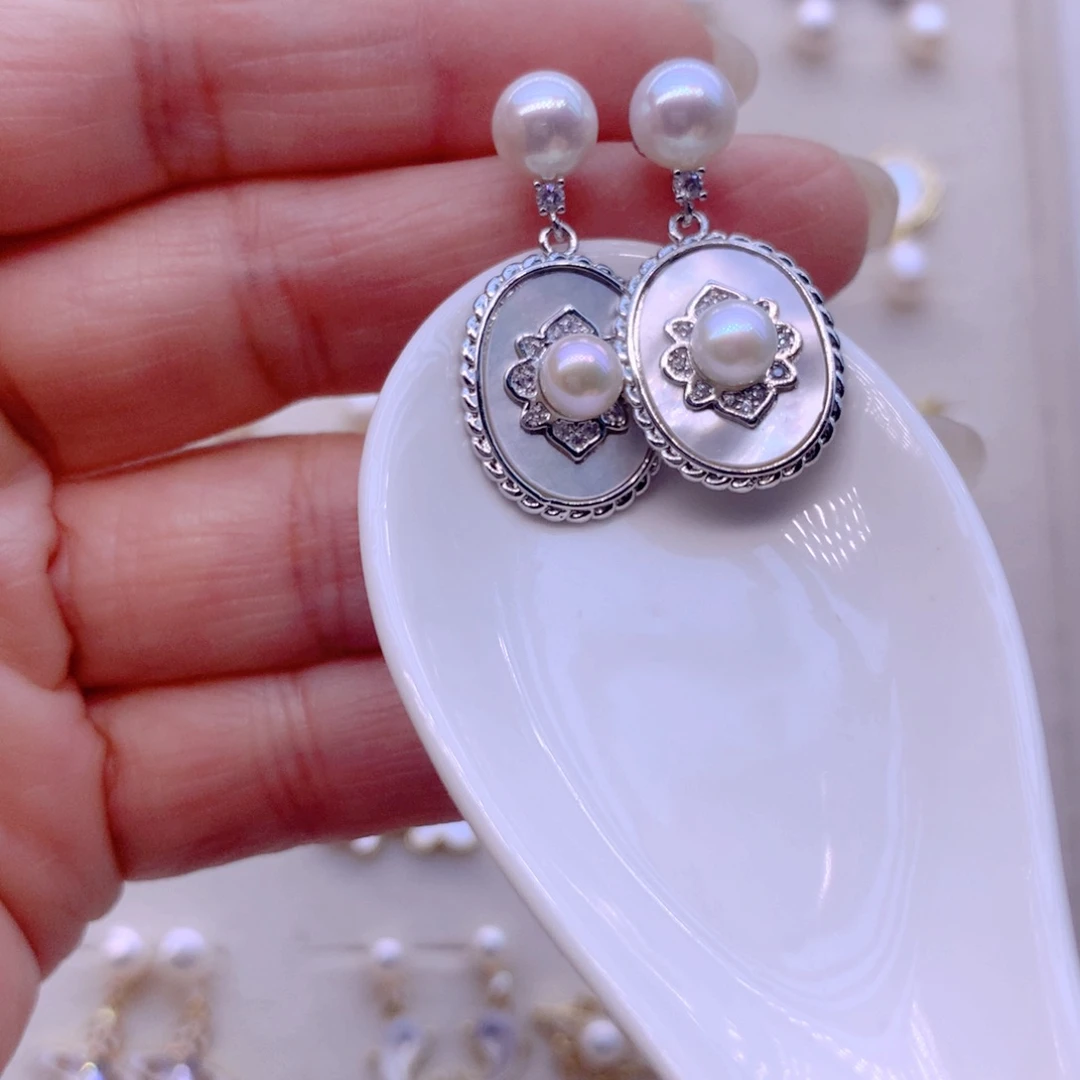 耳饰淡水珍珠合金