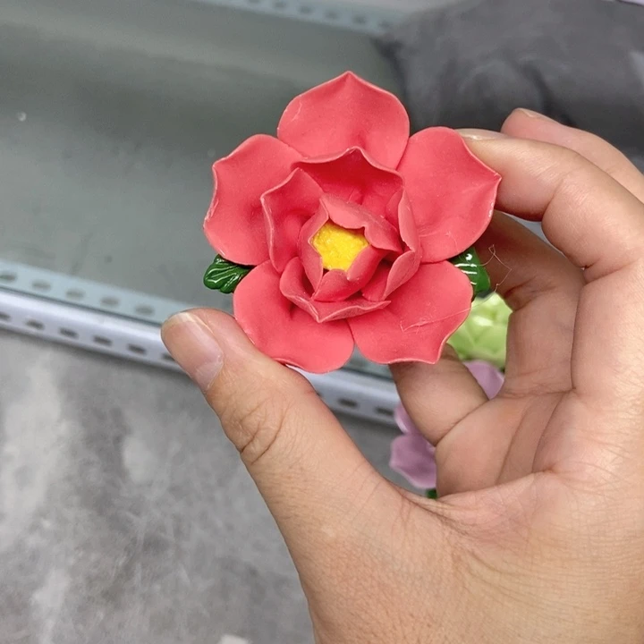 摆件手工制作陶瓷花