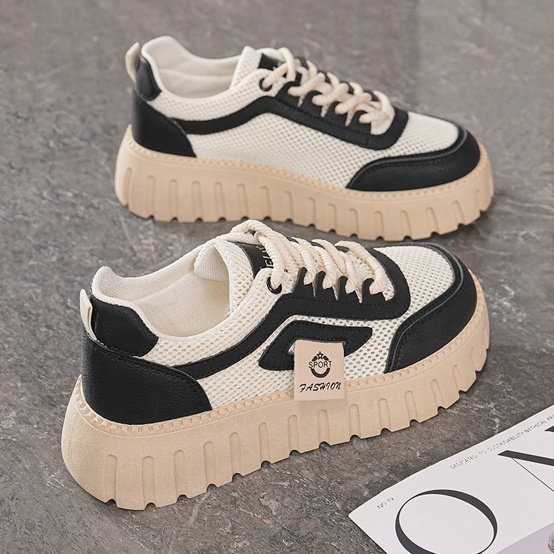 网鞋女款2025新款夏季板鞋单网透气休闲鞋软底百搭时尚网面运动鞋