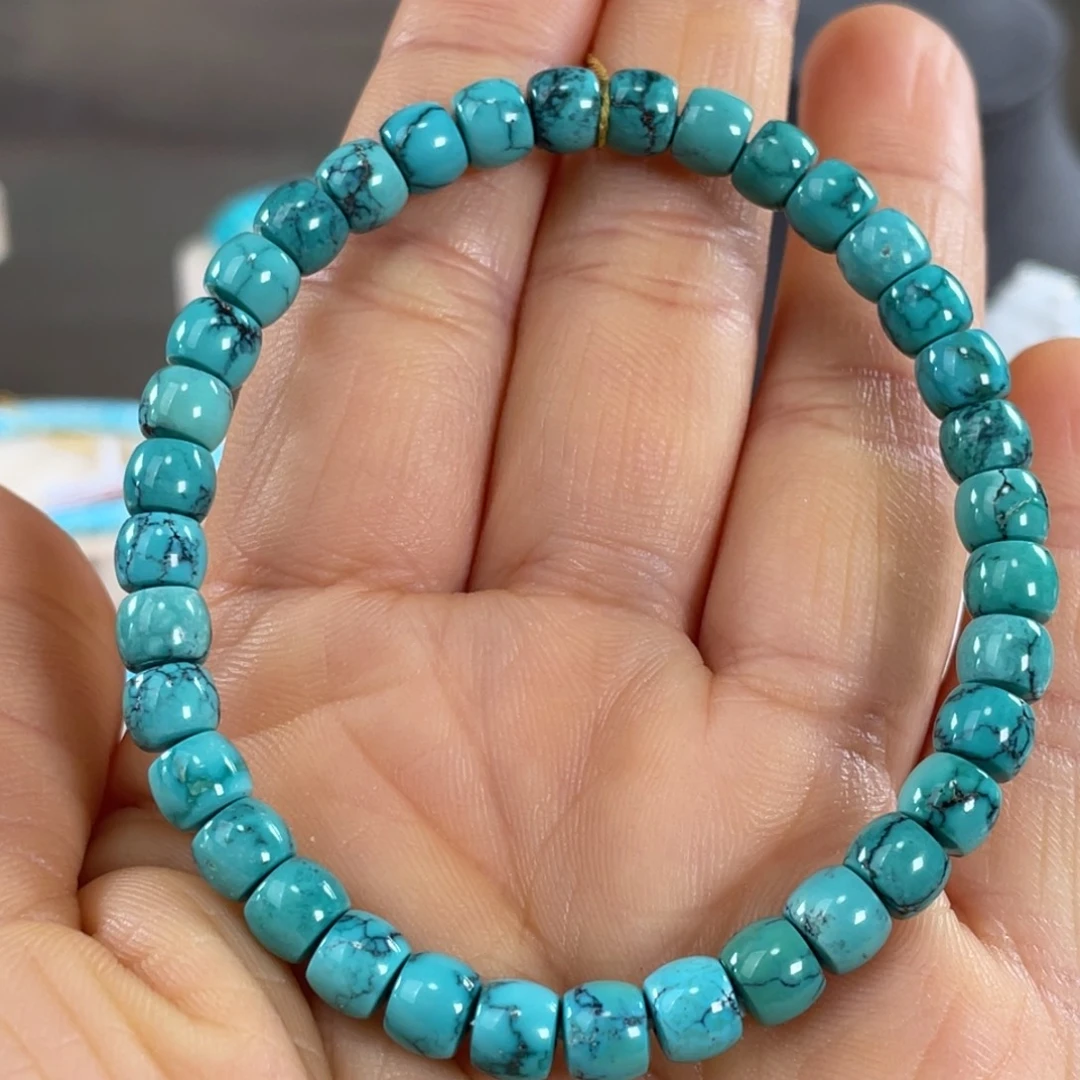 绿松石未镶嵌套链高瓷水草纹直切