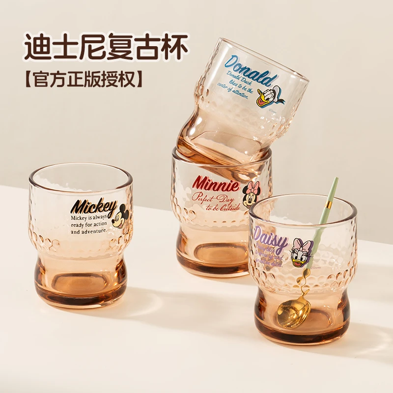onlycook迪士尼正版玻璃水杯女生可爱咖啡饮料杯儿童喝牛奶杯子
