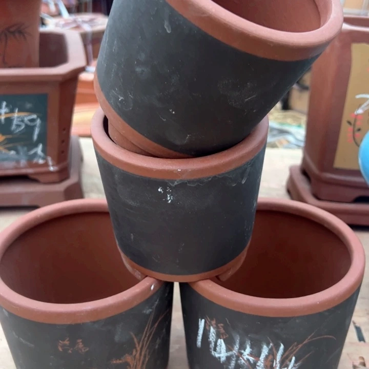 红陶紫砂兰花盆微瑕