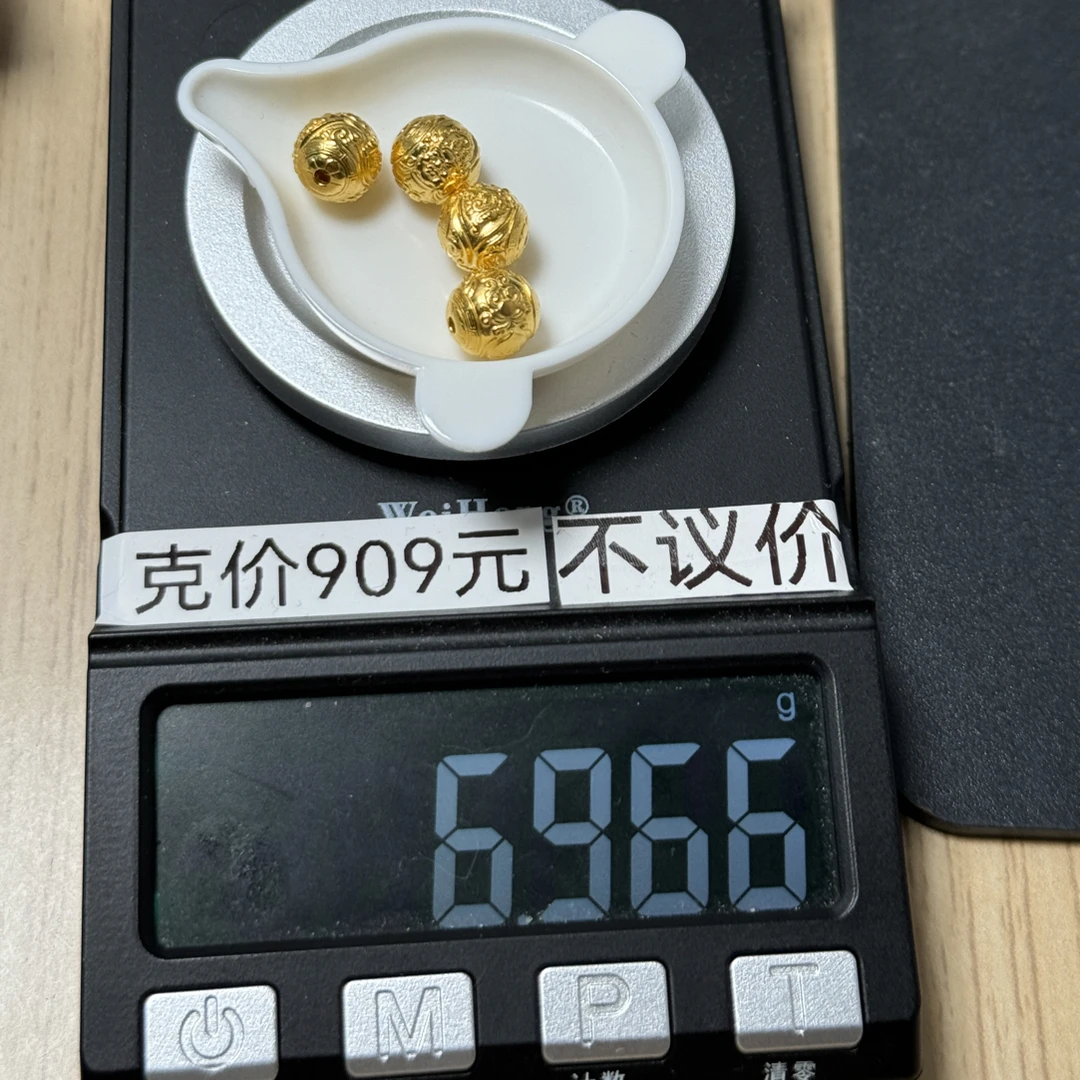 足金999 8mm黄财神6.966g怡
