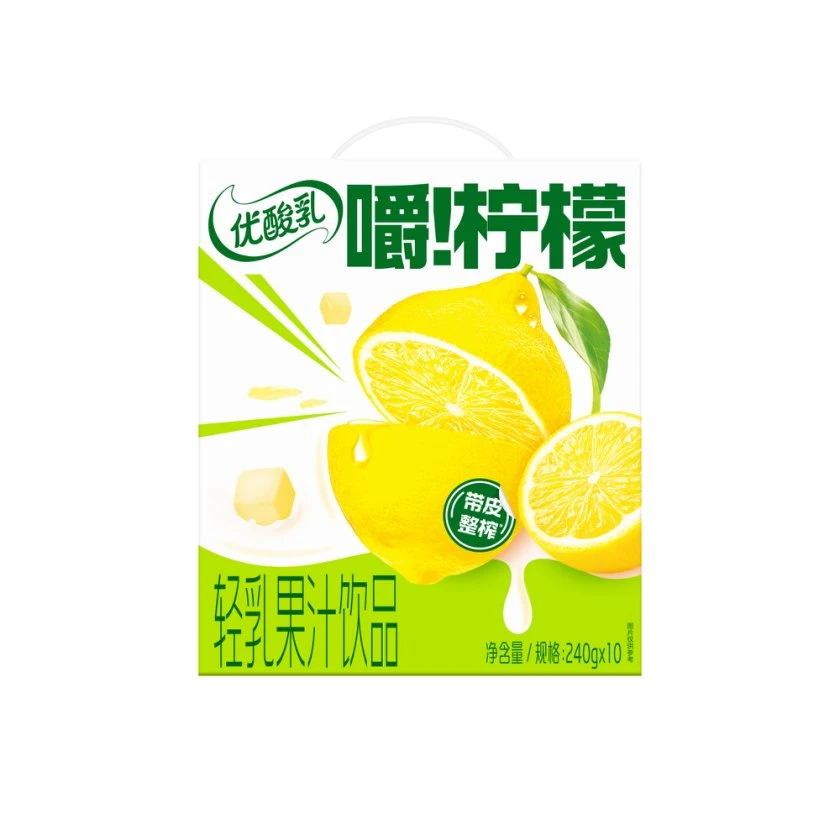 *新品推荐*（3月产）伊利优酸乳嚼柠檬轻乳果汁饮品240mlX10盒