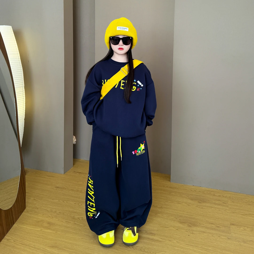 女童2025休闲外套春秋装运动装女孩春秋儿童衣服韩版宽松洋气套装