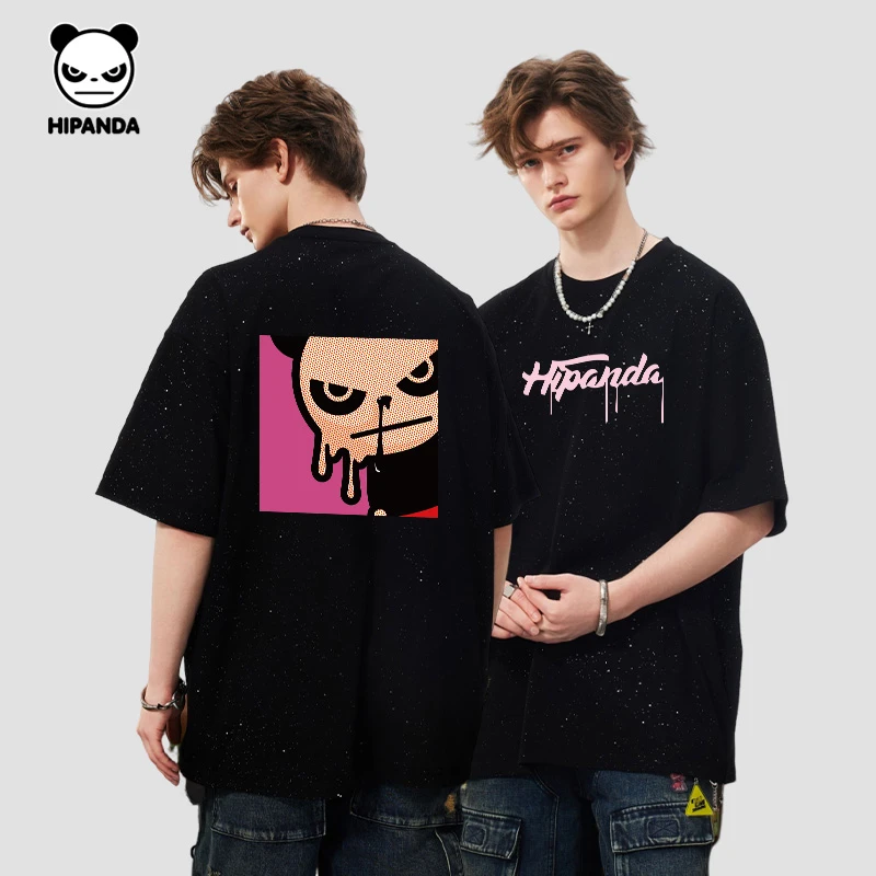 HiPanda时尚休闲男士满天星T恤夏季潮流高街个性短袖青年圆领半袖