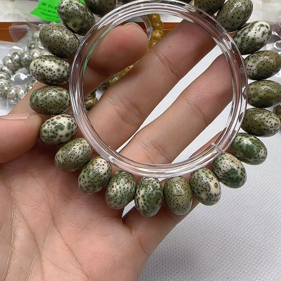 星月菩提手串32高端变态绿苹果单圈15左右