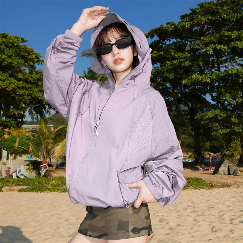 【UPF100+】帽檐可拆卸奶皮泡芙防晒衣情侣男女外套夏季皮肤衣5012