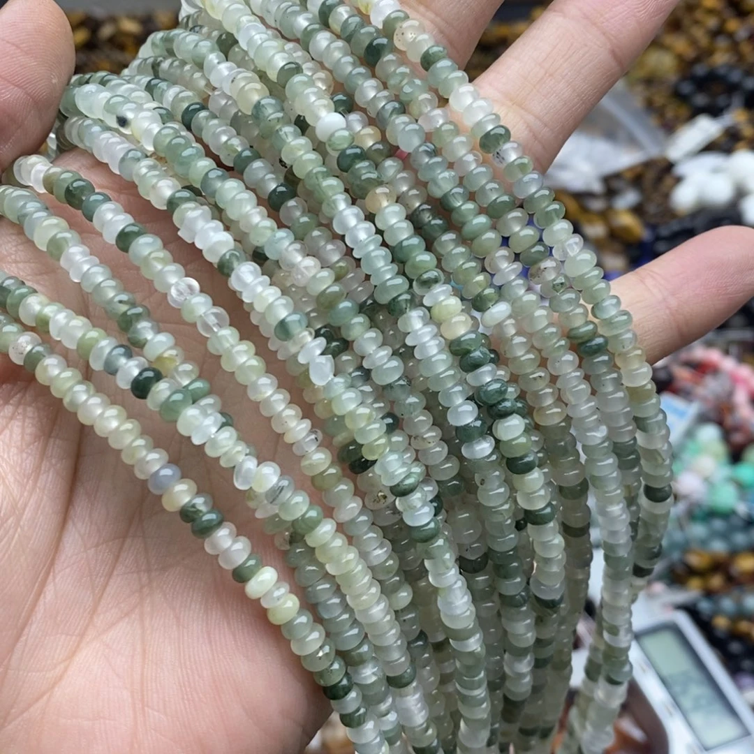 玛瑙/玉髓未镶嵌珠宝半成品一条天然4mm天山翠隔片