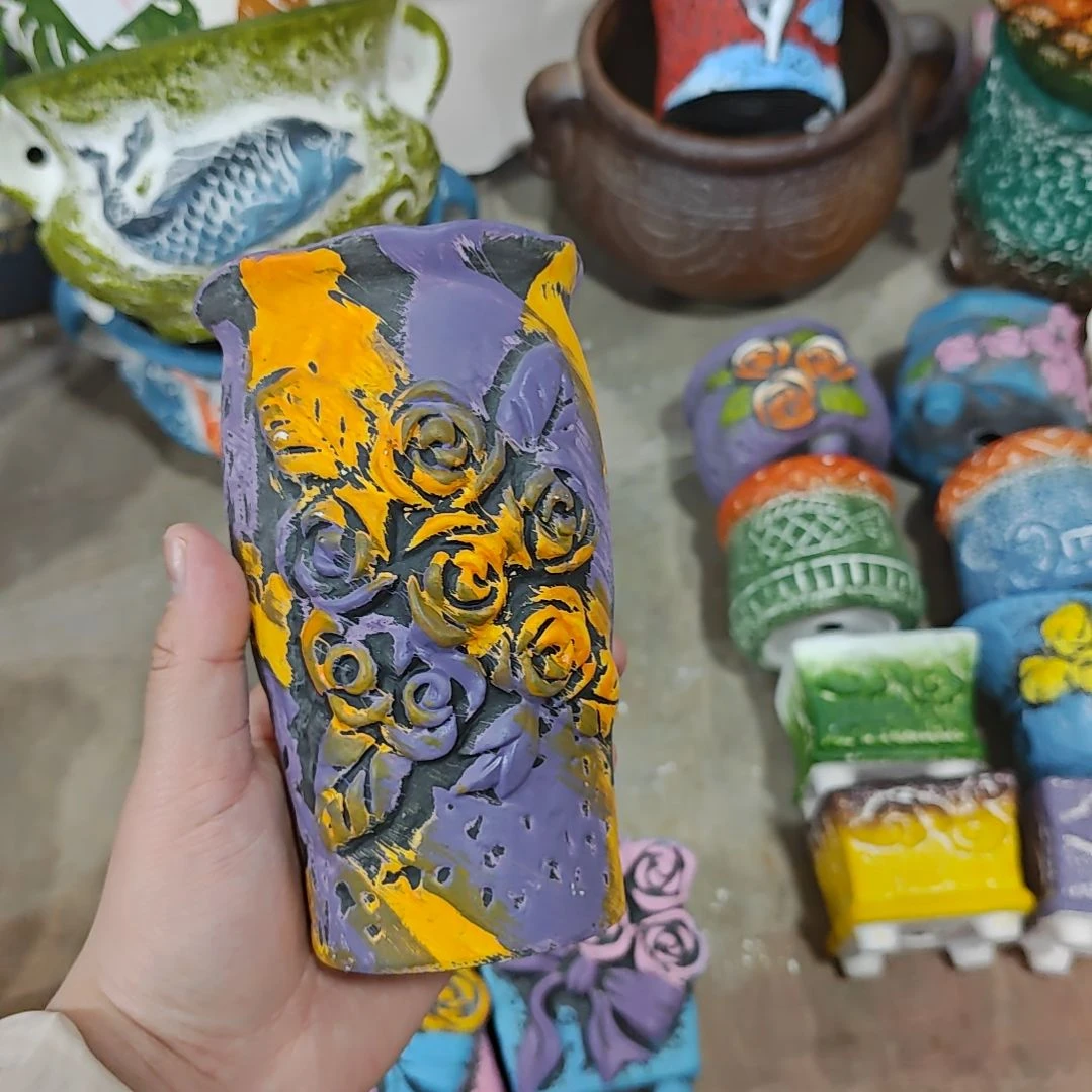 红陶吸水透气的白陶花盆凑满12发货