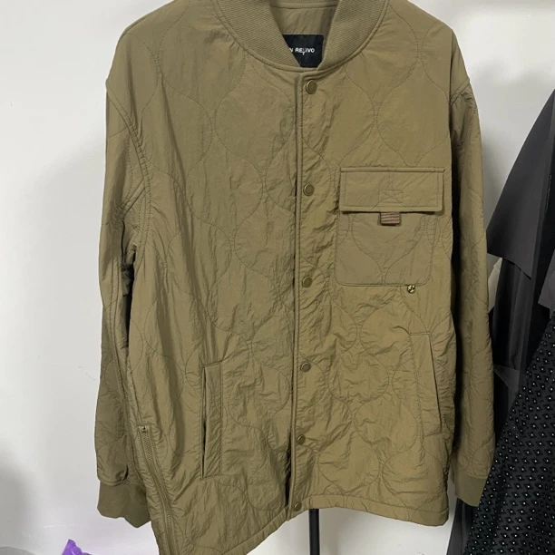 秋冬新款菱形格拼接翻领时尚百搭棉服外套