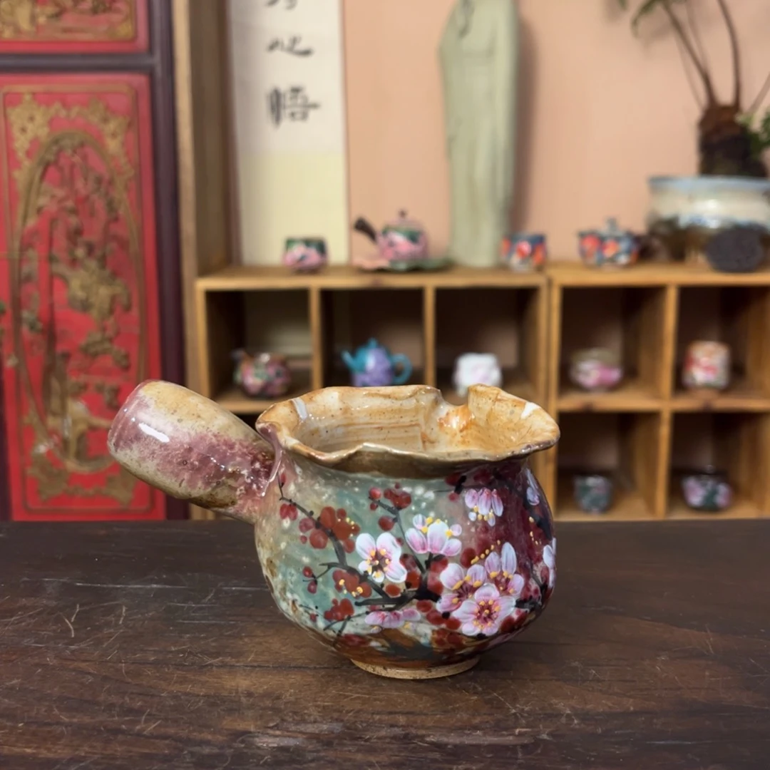 柴烧纯手工手绘陶瓷