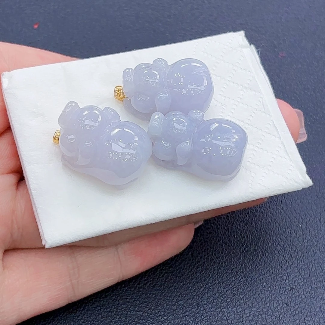 翡翠18K金镶嵌颈饰精品吊坠