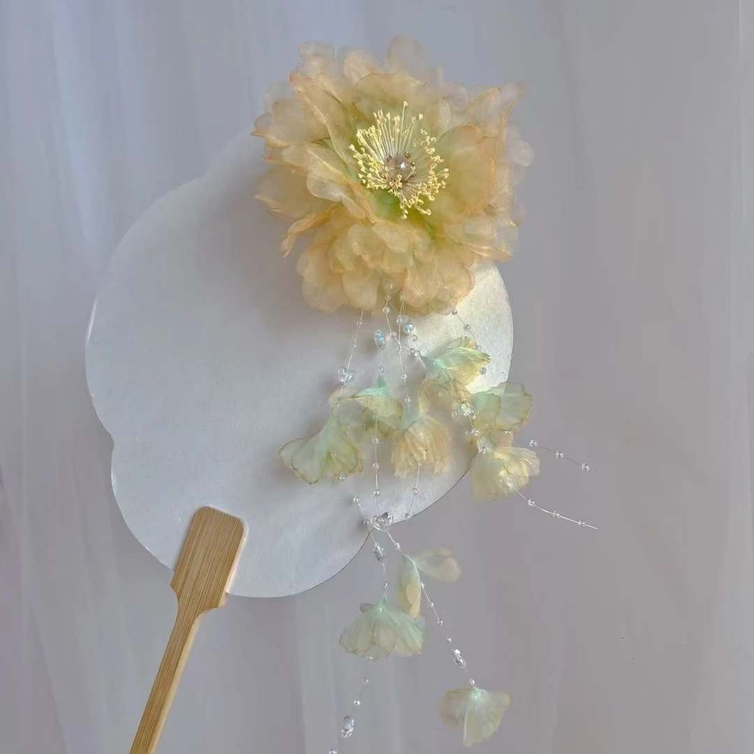 【云鬓花颜阁烫花发夹】向阳花开新中式汉服纯手工烫花古风发饰B161