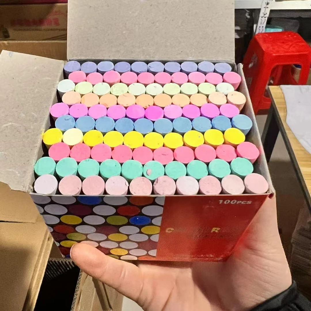 粉笔整箱一箱50盒一盒48支彩色粉笔白色粉笔六角教学粉笔