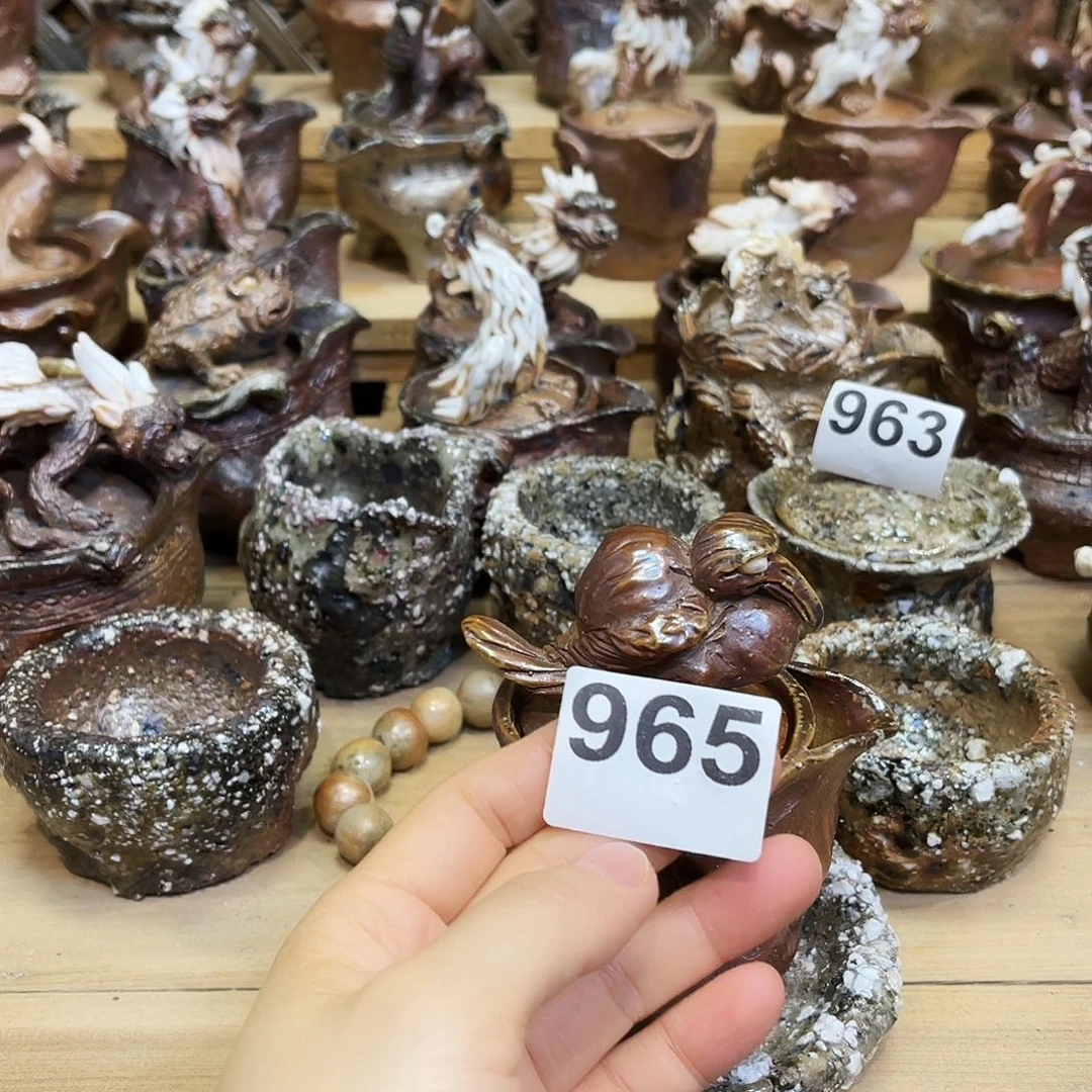 糖***亮瓶柴烧粗陶手捏宝瓶