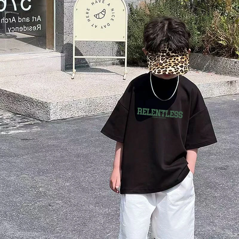 短袖印花休闲卡通动漫字母韩版夏季童装男童洋气夏装T恤中大童t恤