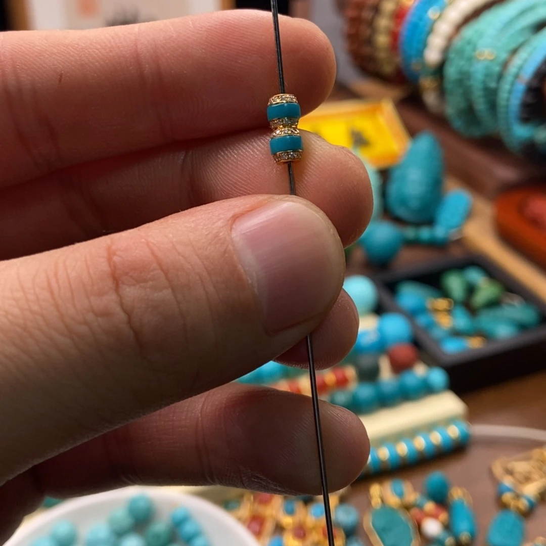 绿松石珠宝奇石18K金镶嵌罗*豪