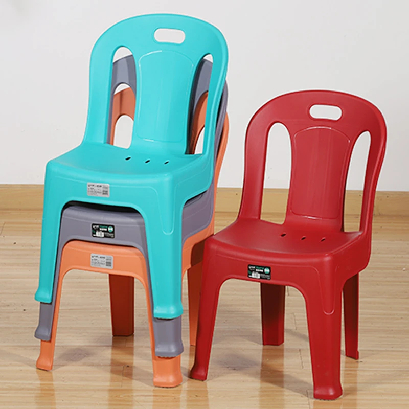 （特价）靠背椅塑料家用舒适久坐凳子加厚大人小孩简约时尚儿童餐椅