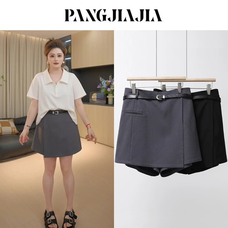 【胖佳佳】现货~腰带裙裤 高腰防走光半身裙H625Z10404/H625P10405