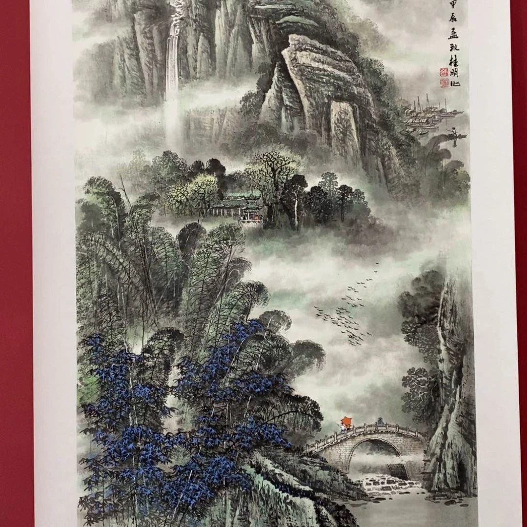 国画T****约莫桂明四尺真人真品