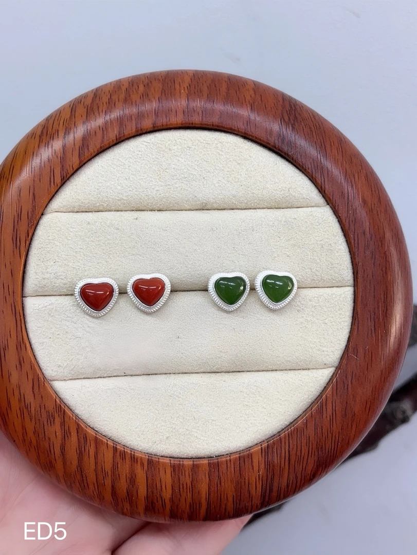 925银银制品 民族风爱心耳钉 高大上款ED5