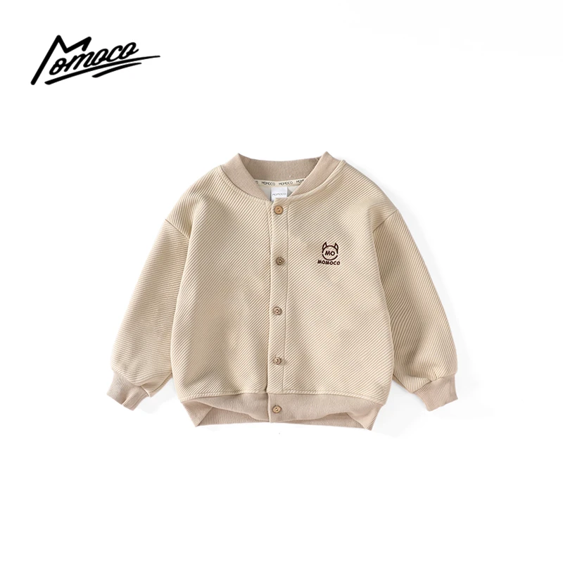 MOMOCO秋季新款男童洋气百搭绣花纯色休闲外套75730107011
