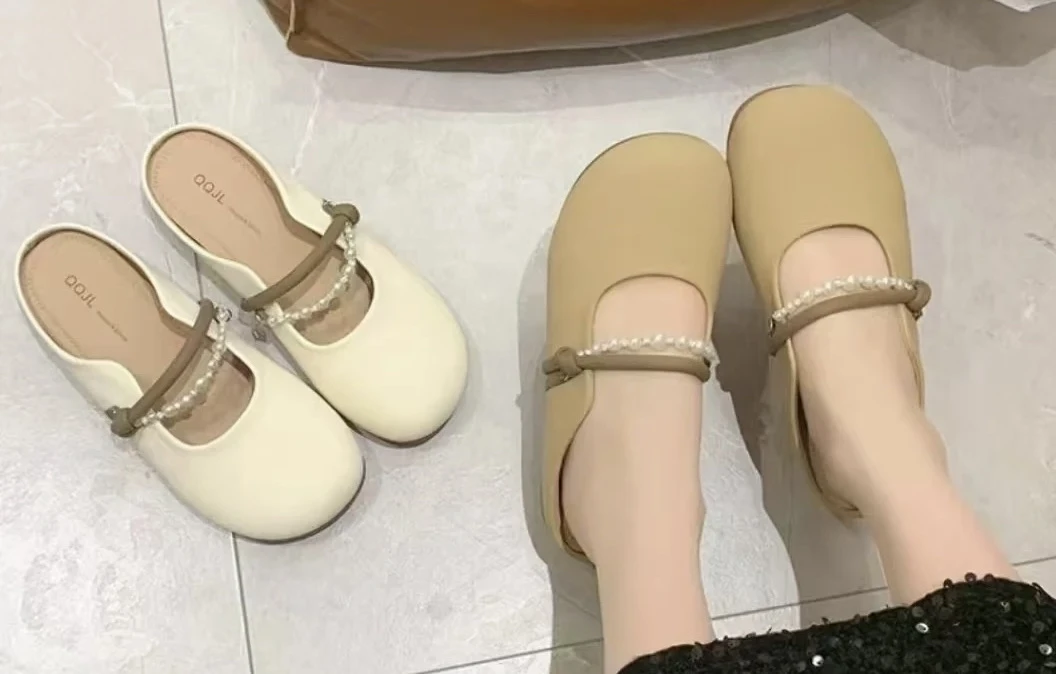 7752复古包头拖春夏舒适网红包头凉拖半拖拖鞋女鞋外穿包脚趾头