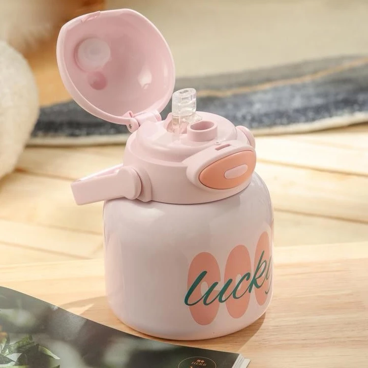 700ml吸嘴保温杯简约大肚杯少女心微瑕疵