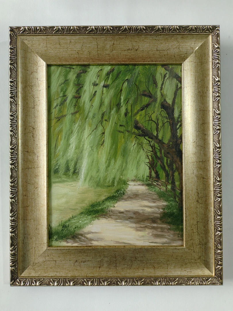 《万条垂下绿丝绦》油画挂画装饰画