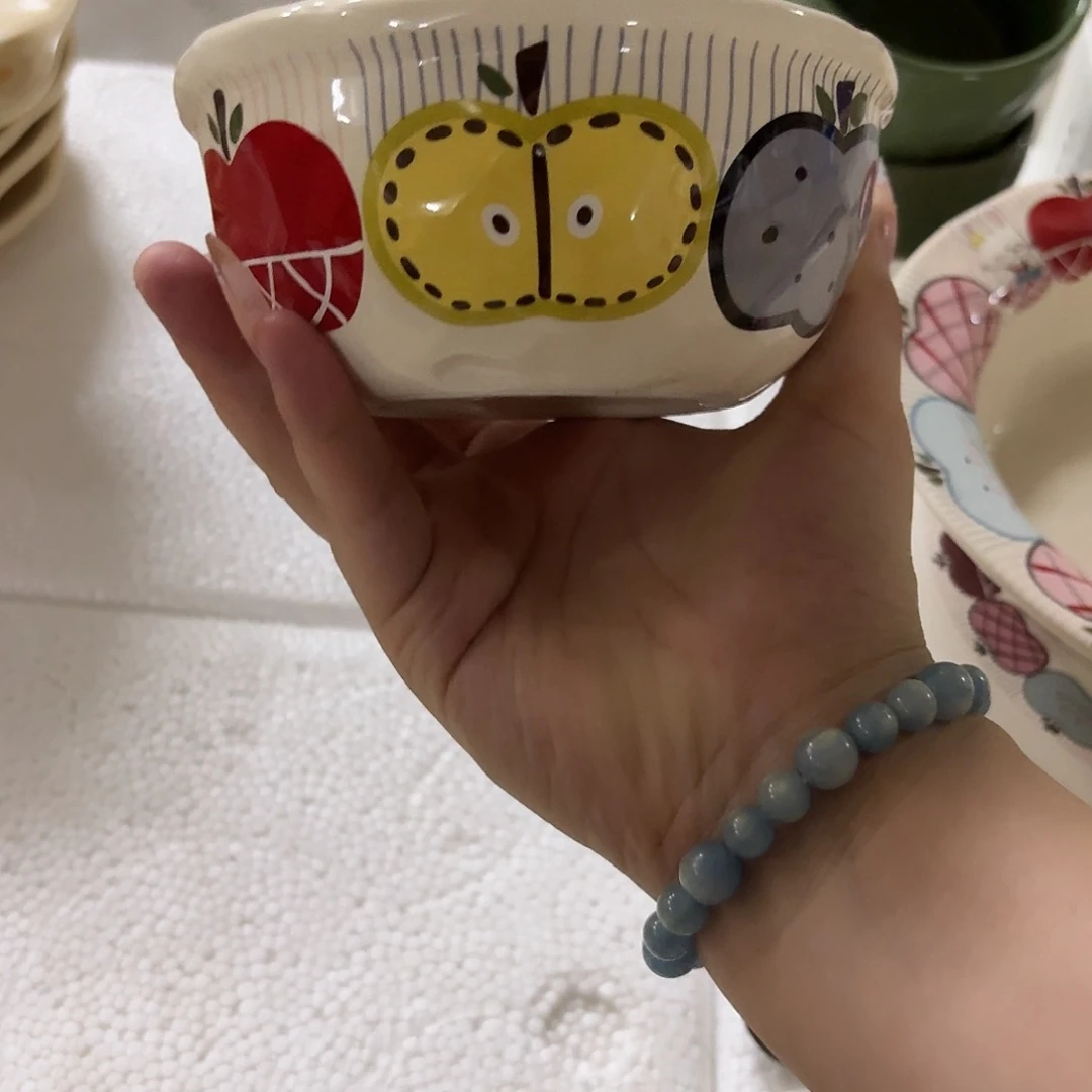 搪瓷正品苹果兔碗一个