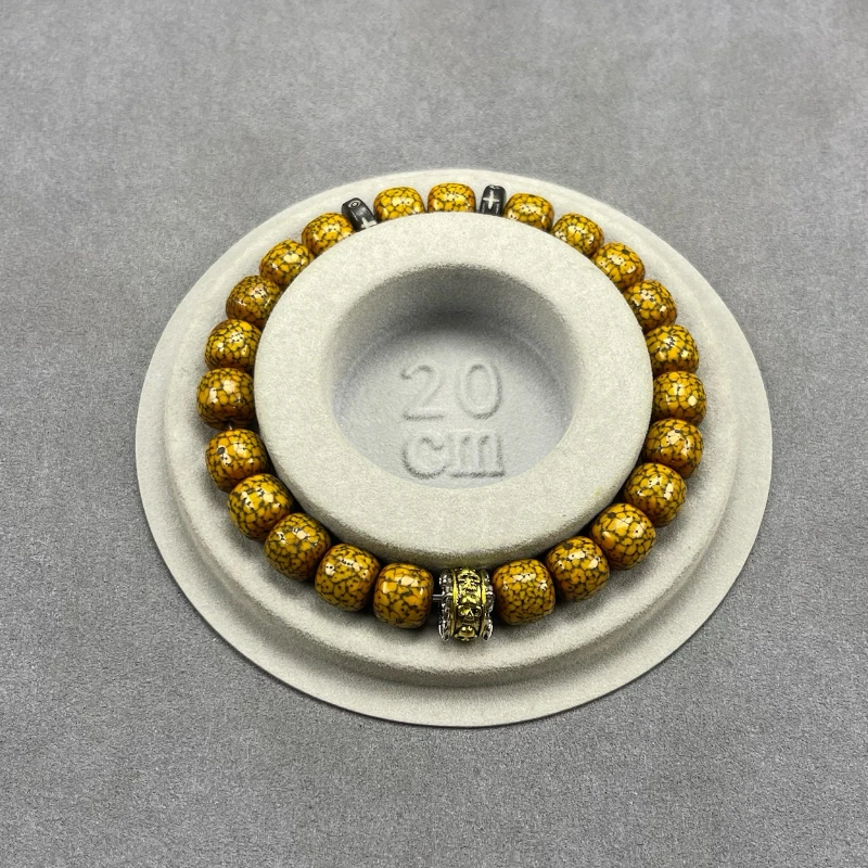 藏式星月桶珠满开片手串10