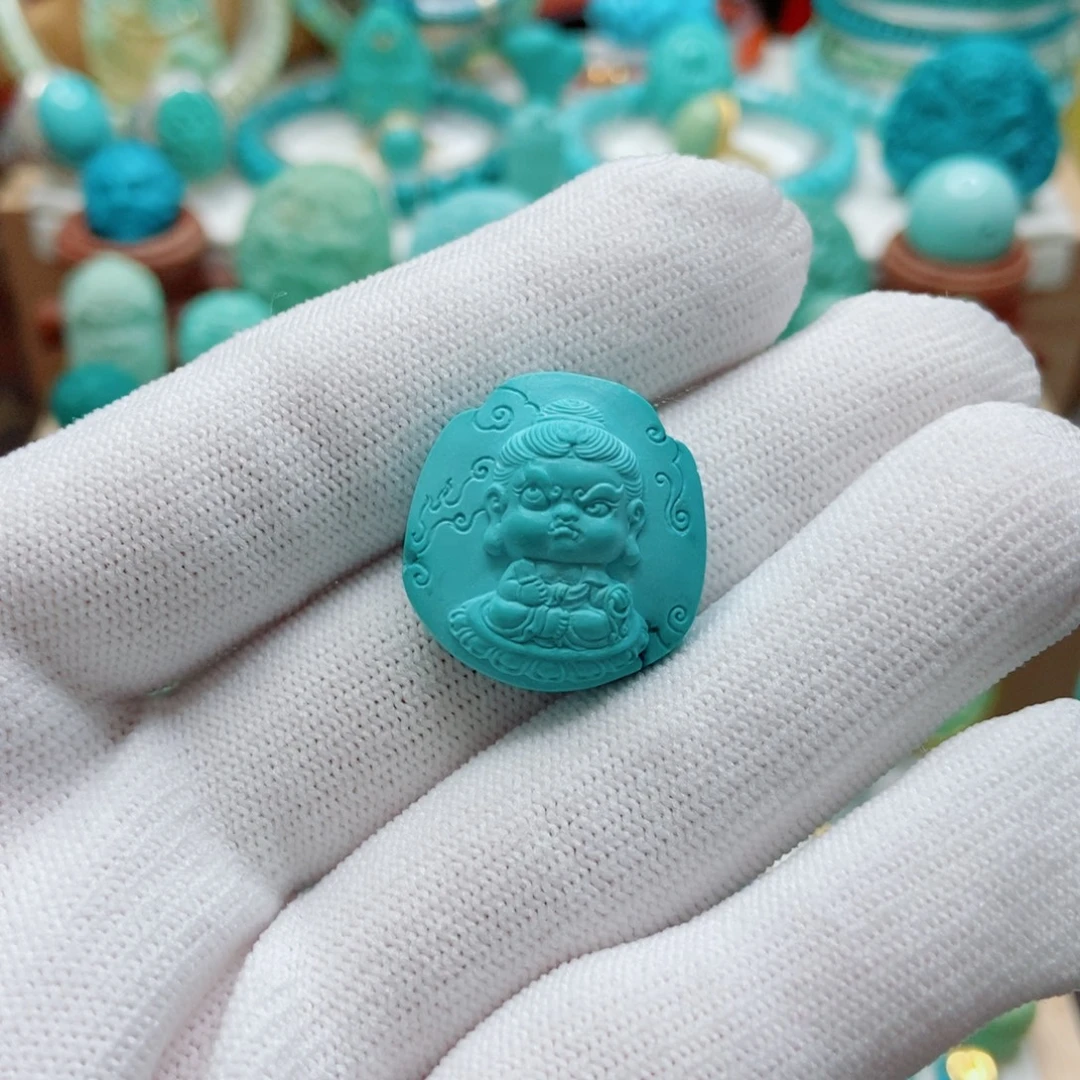 绿松石未镶嵌不动明王