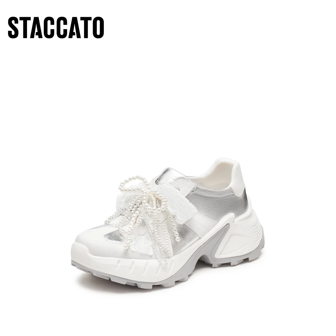 思加图2025春夏新款甜酷老爹鞋厚底增高运动休闲鞋女鞋Y5441AM5