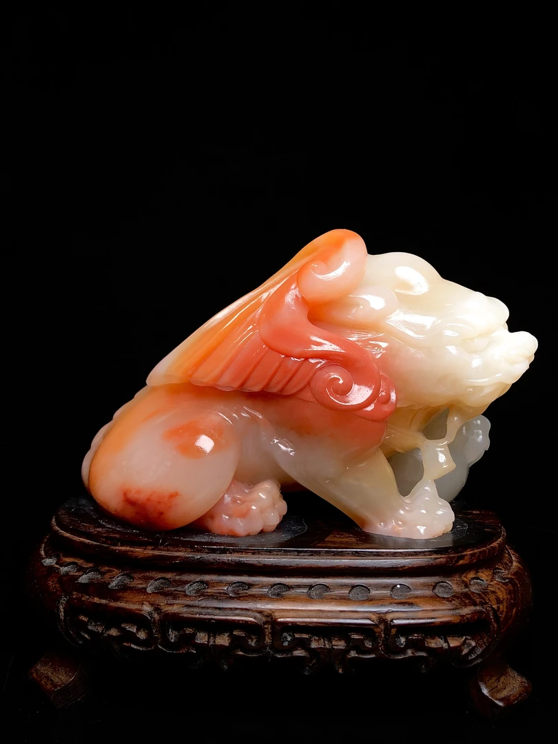 寿山石貔貅手把件摆件