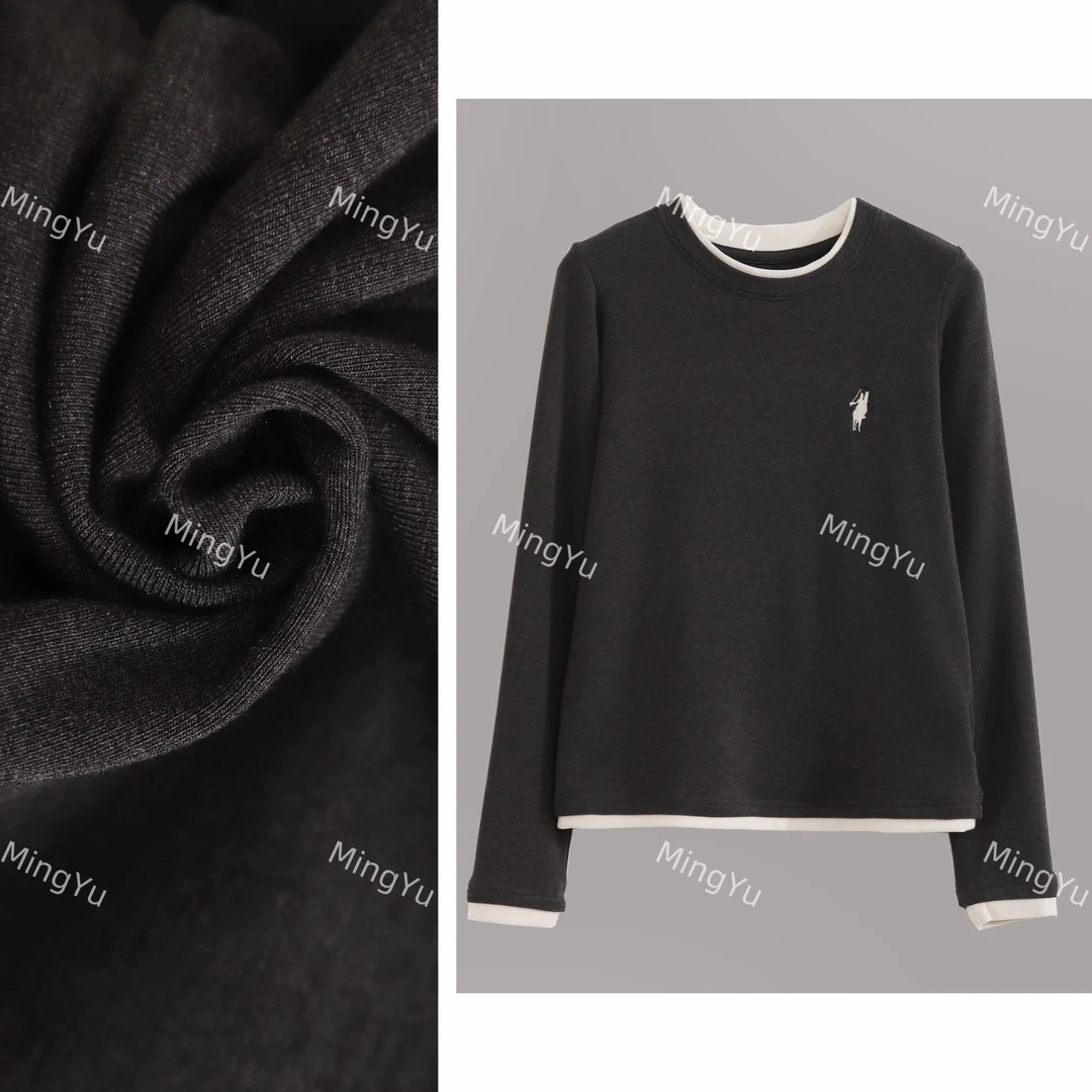 专柜正品-拉尔伦保罗秋冬定制设计感假两件百搭显瘦打底衫-6819