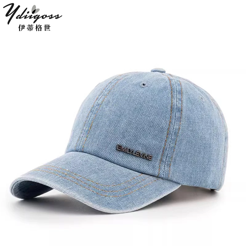 YDIIGOSS帽子男士夏季小头围鸭舌帽时尚百搭牛仔帽圆顶遮阳棒球帽