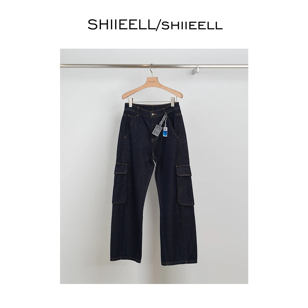 SHIIEELL工装水洗休闲百搭牛仔裤ZP909
