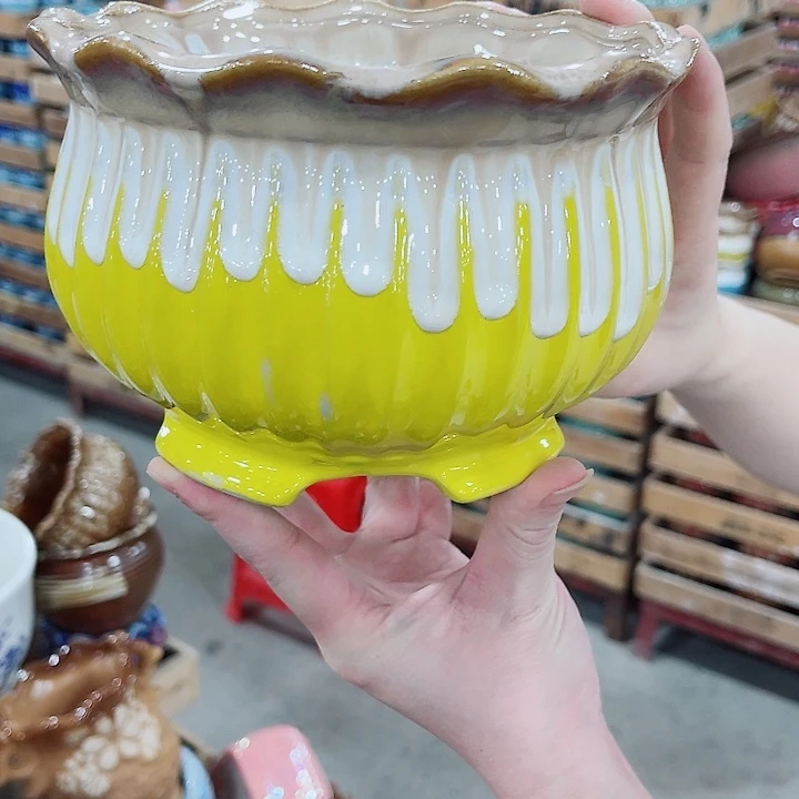 有孔，凑10元包邮陶瓷花盆发货！