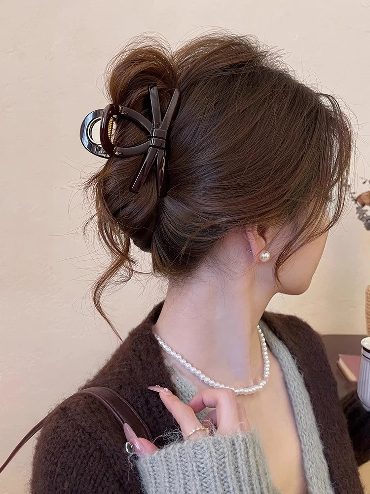 气质发卡蝴蝶结头发抓夹女2025新款高级感鲨鱼夹子发夹后脑勺发饰