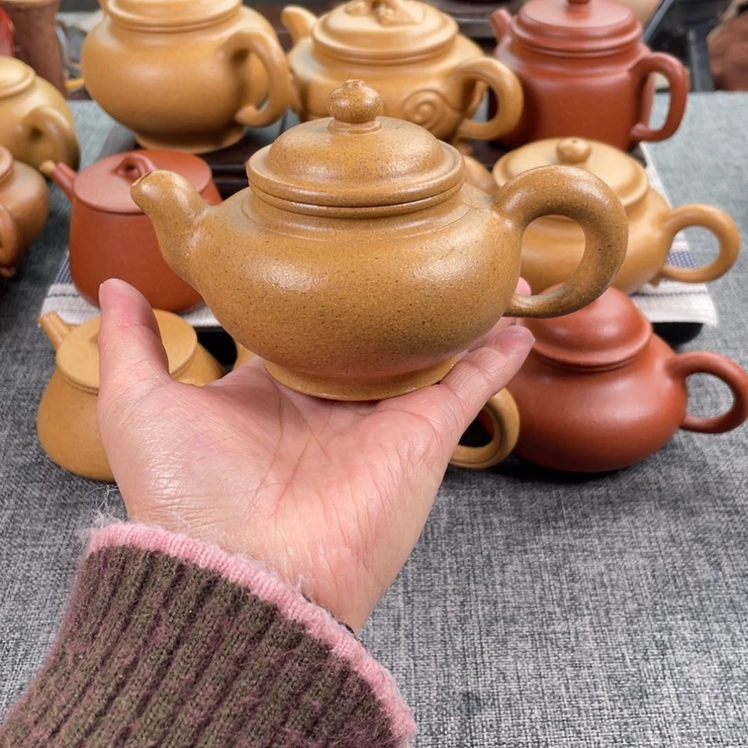 紫砂茶壶黄金段连子全手30目200