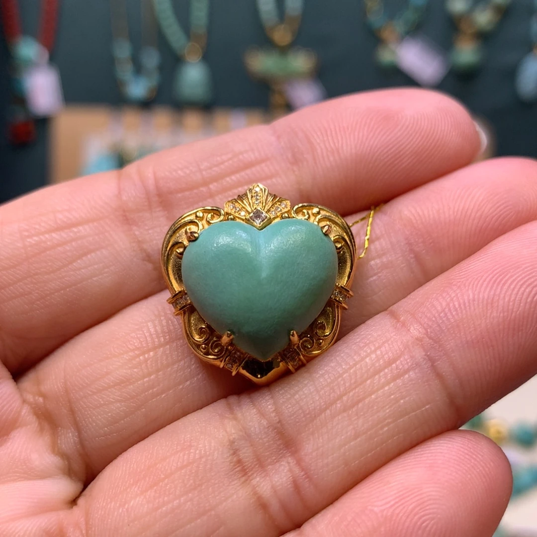 绿松石18K金镶嵌配饰