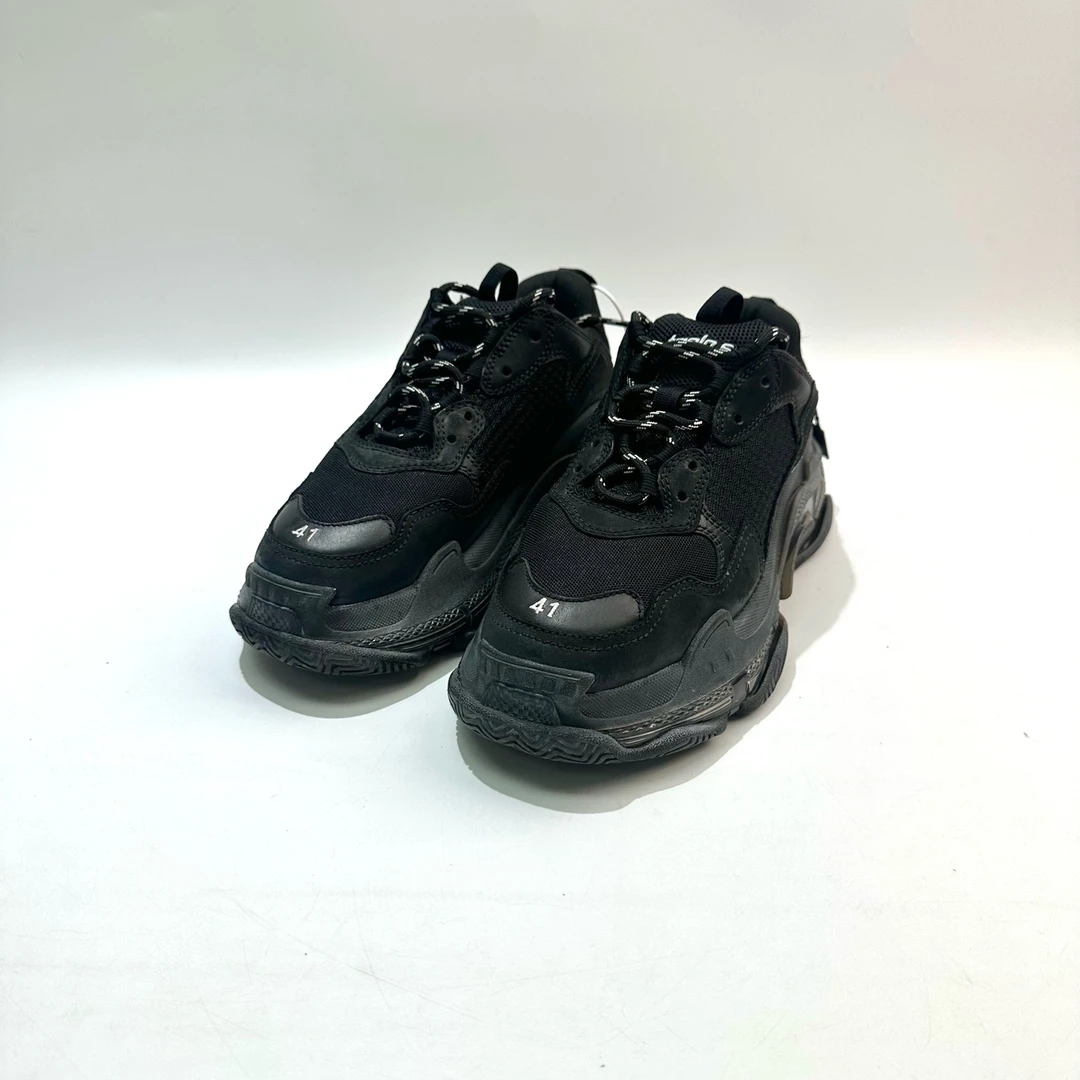 99新 Balenciaga/巴黎世家 41码 黑色Triple S老爹鞋 SY0932