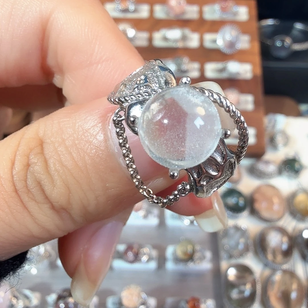 戒指银S925镶嵌水晶