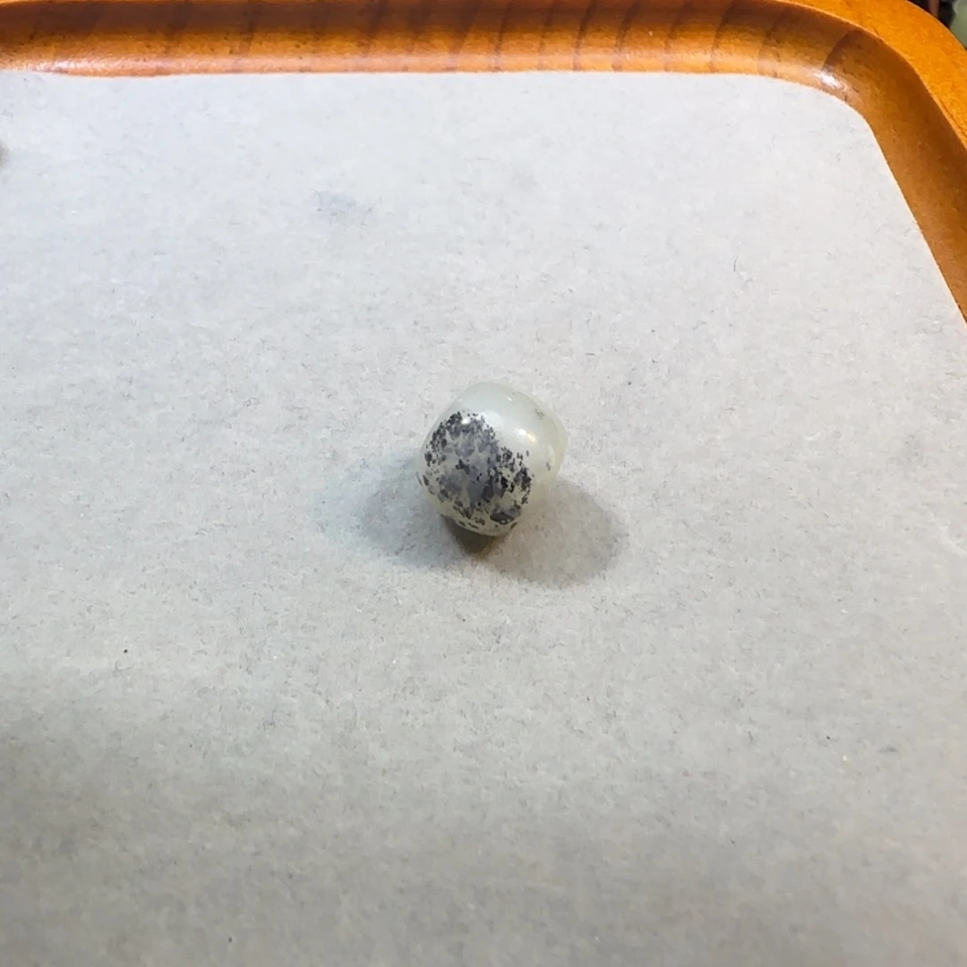 和田玉未镶嵌颈饰飘墨青花老型珠12mm