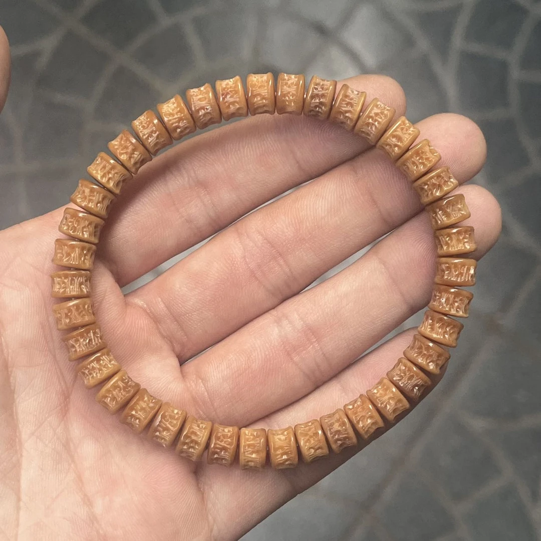 【佳哥严选】 J13409-龙脊菩提玉化红料嘎单圈手串-8*5mm左右