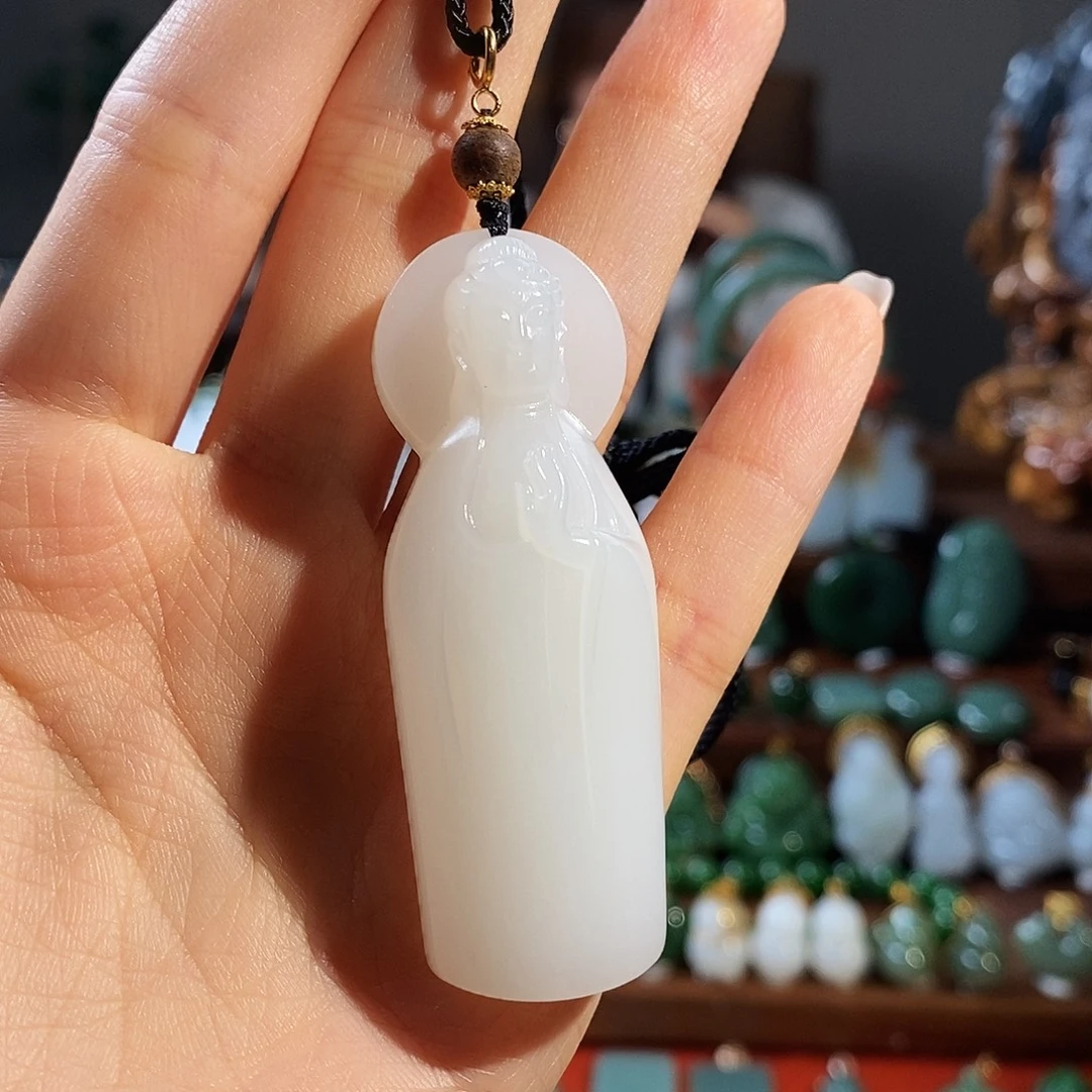 吊坠(不含链)18K金镶嵌和田玉T