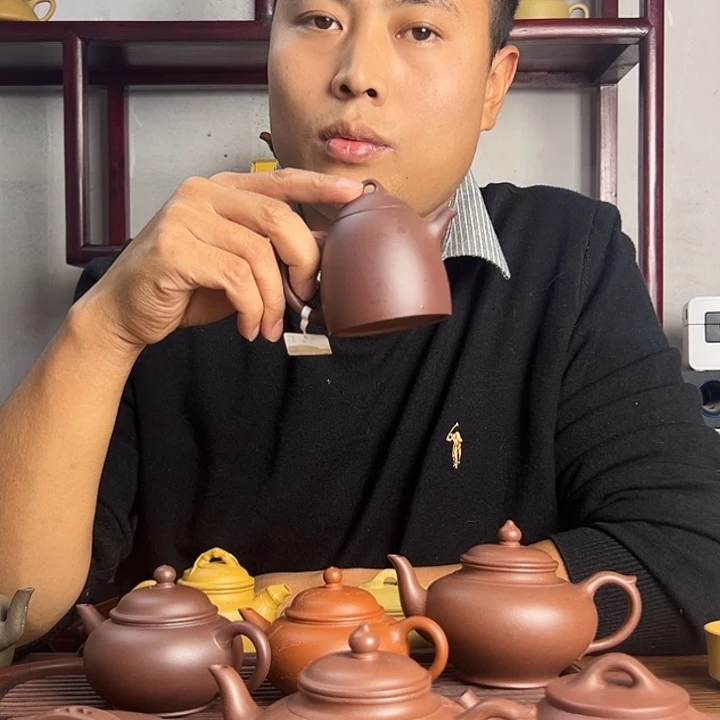 茶壶紫砂原矿紫泥秦权壶壶身桶鼓包